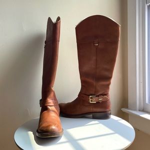 Kenzie Stefan Brown Distressed Knee High Riding Boots Size 8.5